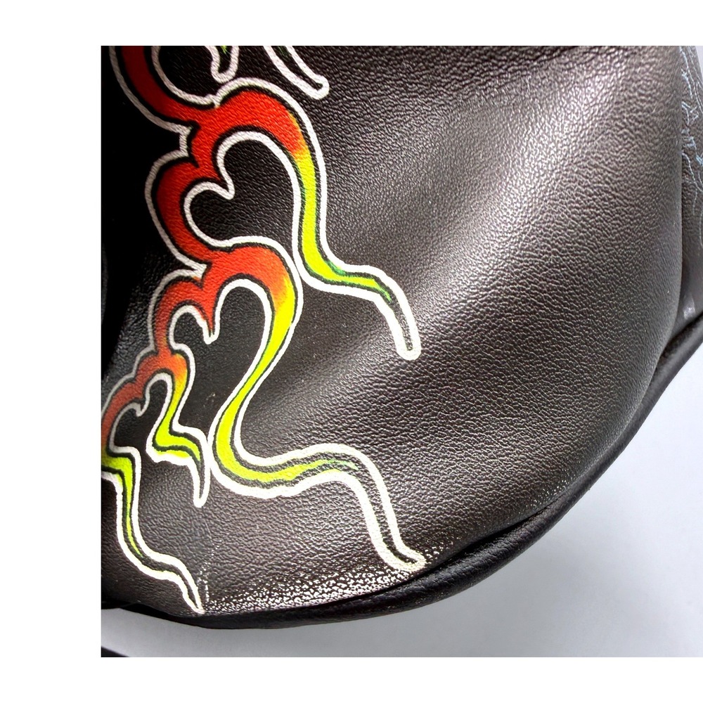 Ed Hardy Black Tattoo Satchel Broken Hearts Fairytales Crossbody Bag Studded - Picture 10 of 16